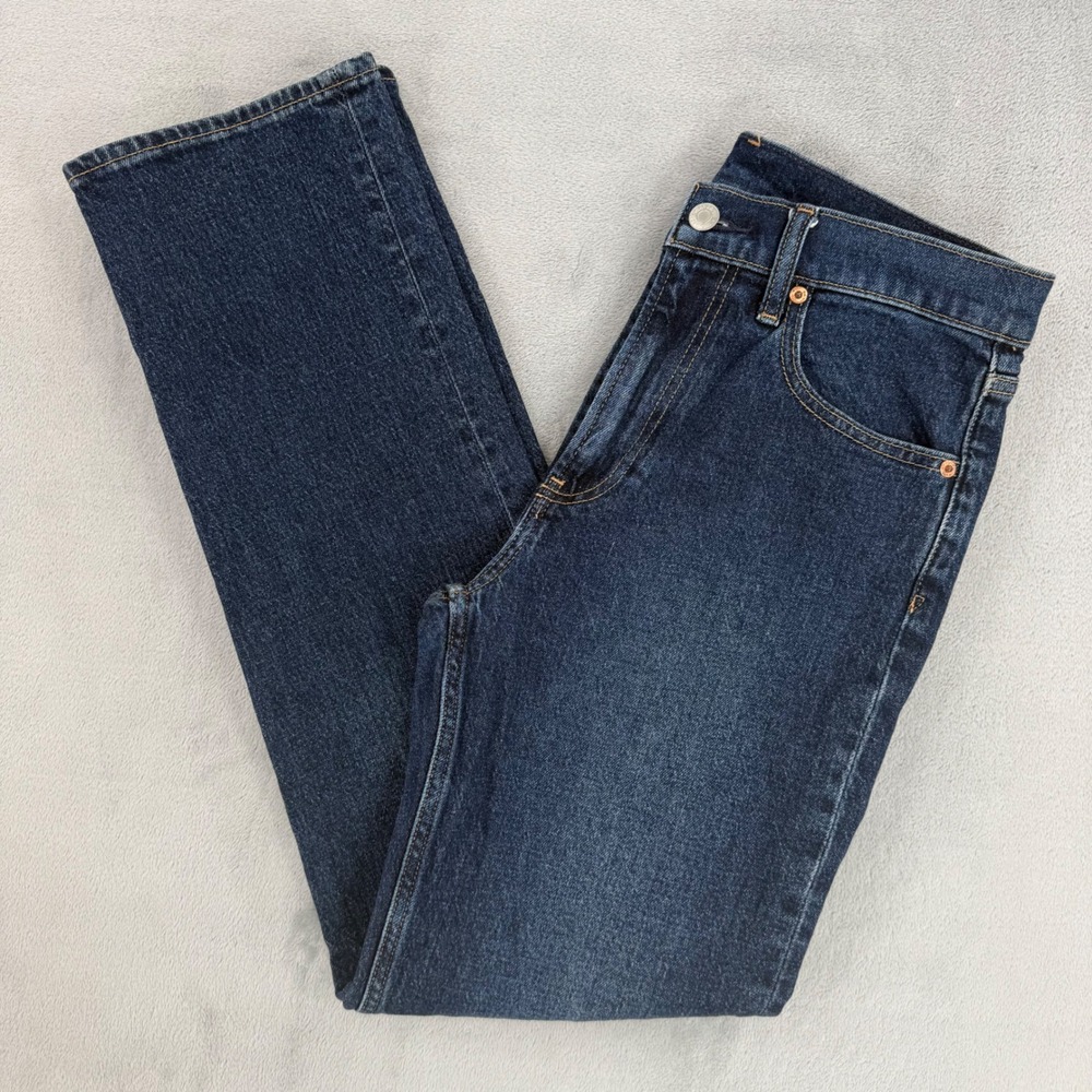 Gap Jeans Womens Size 28 6R 90s Straight High Rise Dark Wash Blue Denim